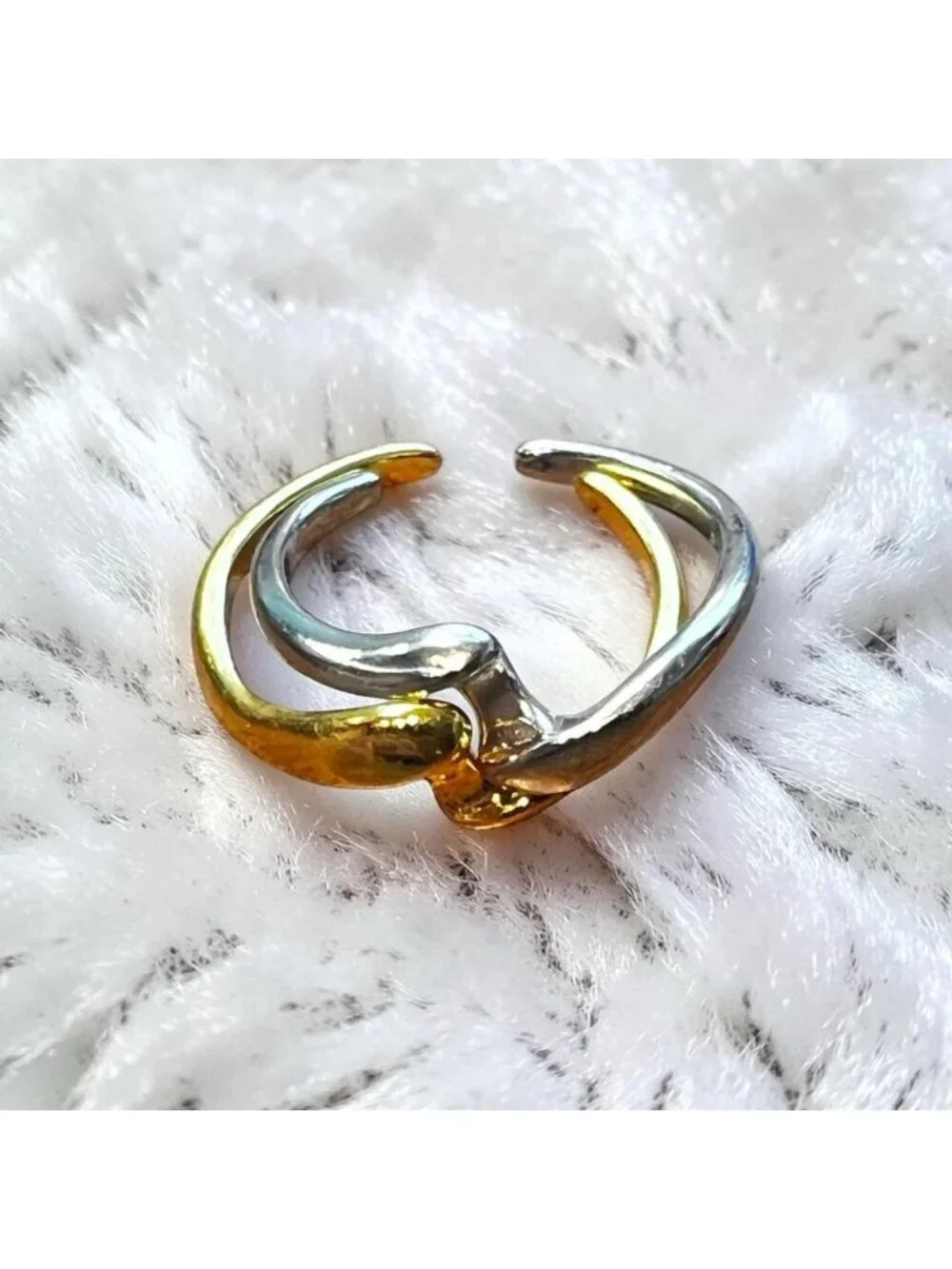 Copa Jewelry Two-toned Nesting Rings Size 7 Adjustable Gold Silver Brazilian